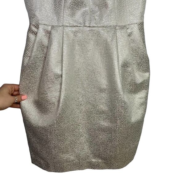 Revolve Club Monaco Lanna Dress in Silver Jacquard Mini Dress 00 XXS - Picture 4 of 7